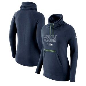 Nike Seattle Seahawks Women Sz XL Modern Funnel Hoodie Navy Blue Football NFL